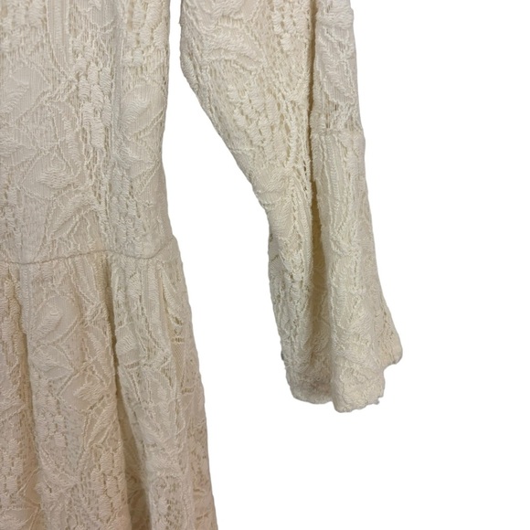 Free People Dress Shake it Up Crochet Lace Cutout Mini Size‎ S Boho Ivory - Picture 6 of 7